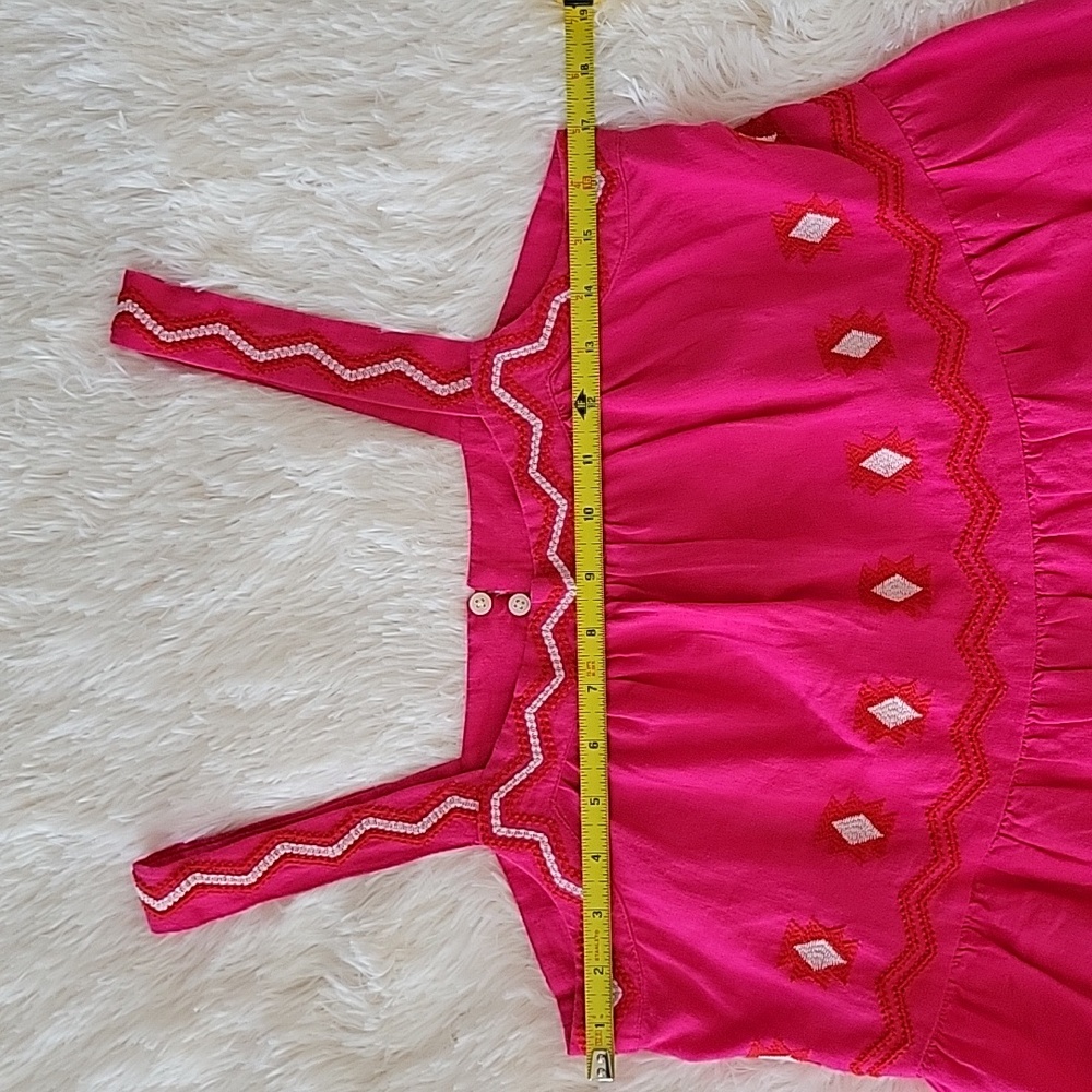 Ann Taylor LOFT Pink Linen Blend Embroidered Boho Tank Top Women XS Runs Big - Picture 9 of 12